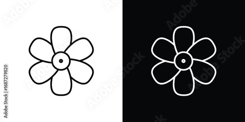Flax flower icon design elements pack. Vector symbols for UI Designs