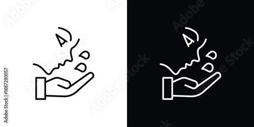 Face washing icon design elements pack. Vector symbols for UI Designs
