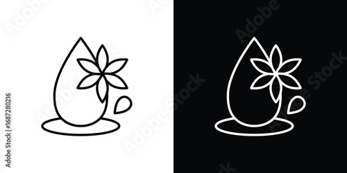 Essentials oil drop icon design elements pack. Vector symbols for UI Designs