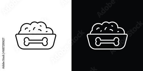 Dog feeding icon design elements pack. Vector symbols for UI Designs