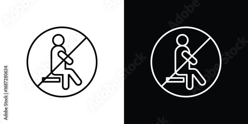 Do not sit sign design elements pack. Vector symbols for UI Designs
