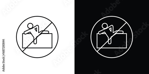 Do not climb sign design elements pack. Vector symbols for UI Designs