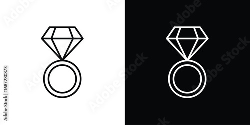 Diamond ring icon design elements pack. Vector symbols for UI Designs