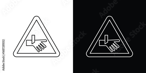 Cutting hand straight blade sign design elements pack. Vector symbols for UI Designs