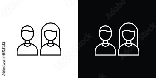 Couple icon design elements pack. Vector symbols for UI Designs