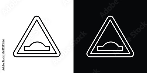 Caution speed Ramps sign design elements pack. Vector symbols for UI Designs