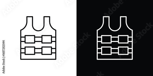 Bulletproof vest icon design elements pack. Vector symbols for UI Designs
