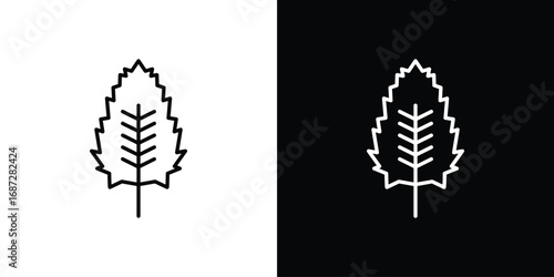 Birch leaf icon design elements pack. Vector symbols for UI Designs