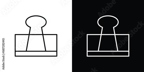 Binder clip icon design elements pack. Vector symbols for UI Designs