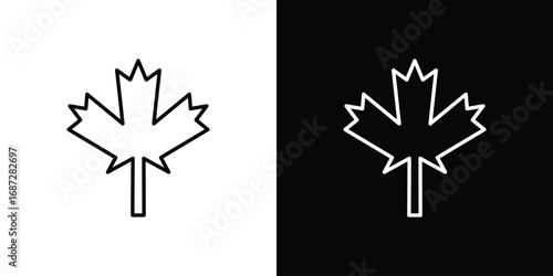 Autumn leaf canadian icon design elements pack. Vector symbols for UI Designs