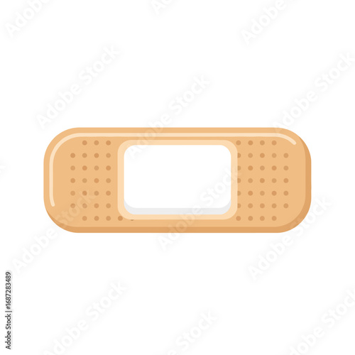 Beige Band-Aid with White Adhesive Pad and Dotted Texture