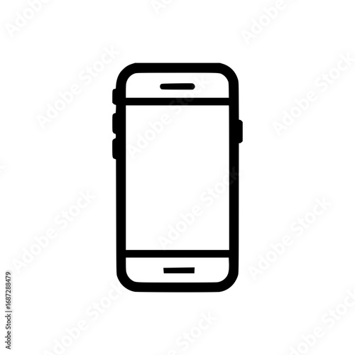 Smartphone illustration in minimalist style with simple lines  