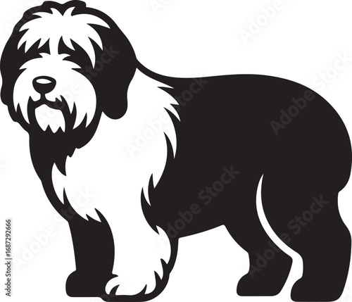 Silhouette of Old English Sheepdog