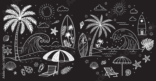 tropical beach with palm trees