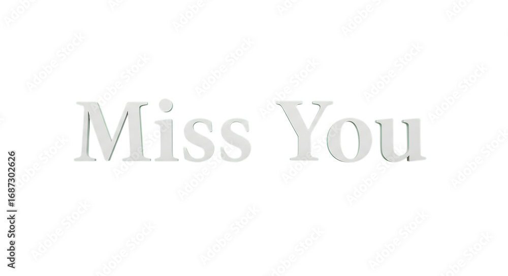 Fototapeta premium Express heartfelt emotions saying 'Miss You' for greeting cards, social media posts, or personalized gifts conveying affection and longing for connections