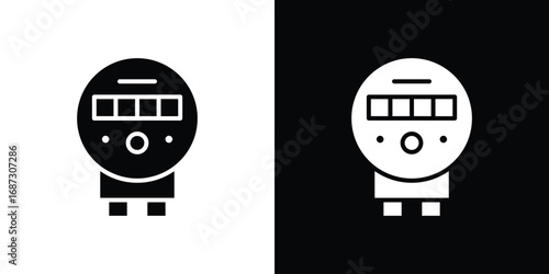 electric meter icons set. Black and white silhouette collection