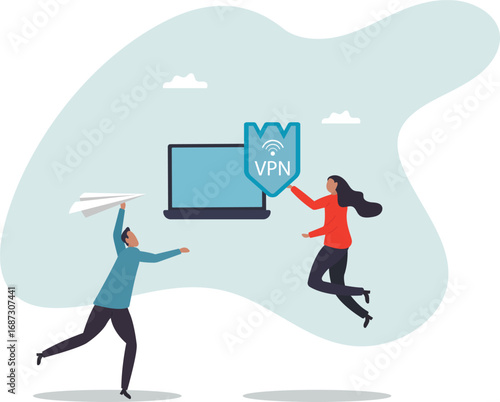 VPN virtual private network, security protection for internet access, technology or firewall encryption to protect computer network,about a man and his life.