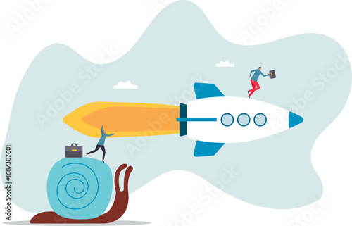 Boost fast speed to win business competition, high performance employee, competitive advantage winner, innovation or skill to success.about a man and his life.