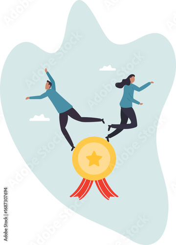 Professional or expert who success and win award, best office employee or specialist with skills to achieve goal.about a man and his life.
