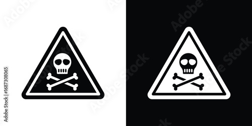 Toxic signs set. Black and white silhouette collection