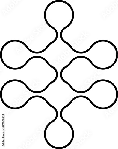 Geometric arrangement of dots connected in a symmetrical structure forming a balanced composition.