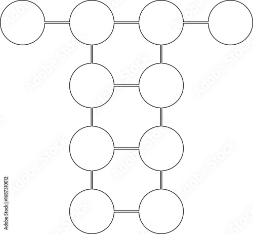 Repetitive molecular pattern formed by interconnected dots in a structured composition.
