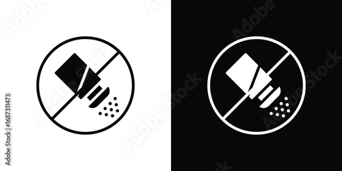 No salt signs set. Black and white silhouette collection