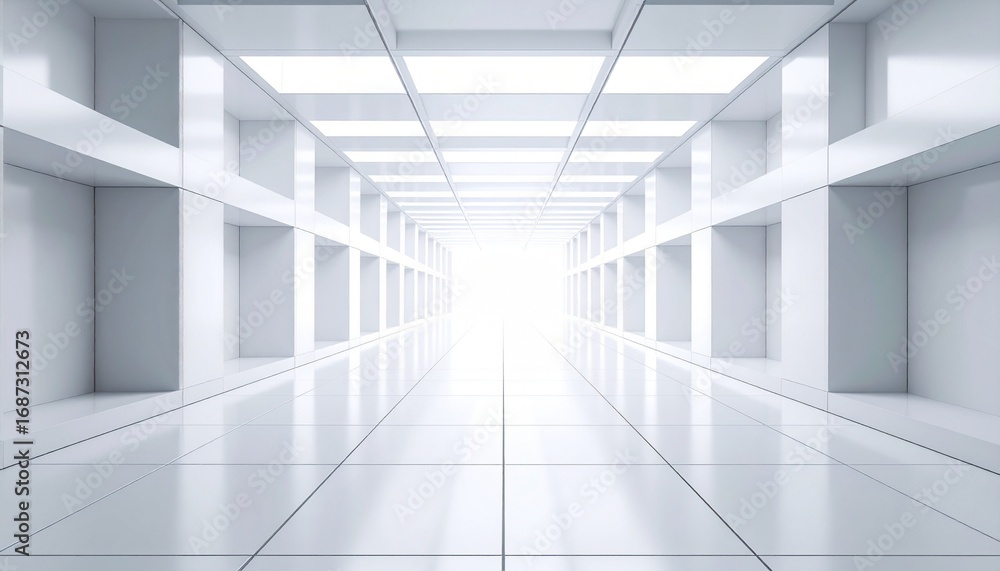 Fototapeta premium White modern hallway interior