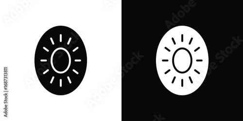 Kiwi icons set. Black and white silhouette collection