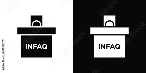 Infaq icons set. Black and white silhouette collection