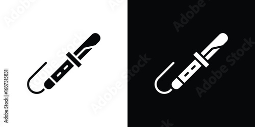 Hair curler icons set. Black and white silhouette collection