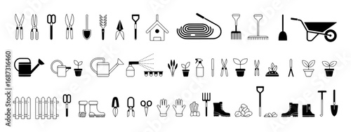 A Collection of Garden Tools and Supplies Icons