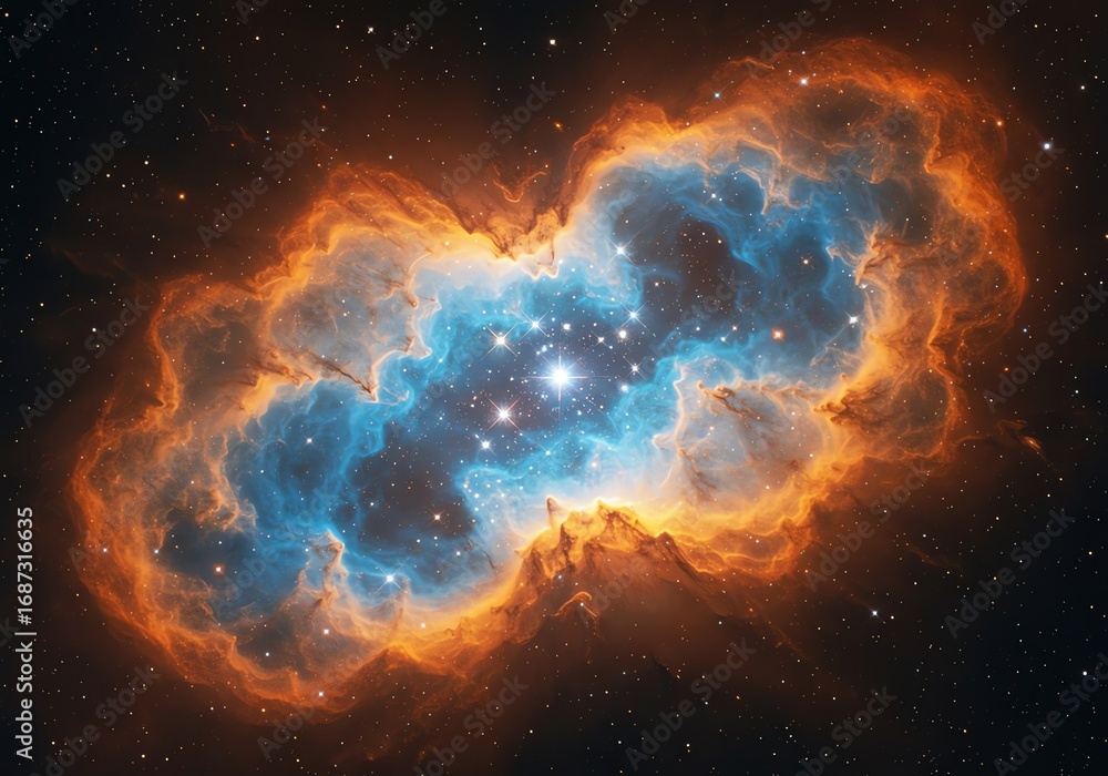 Obraz premium Nebula formation in outer space with vibrant colors and stellar dust clouds