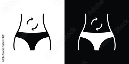 Detox icons set. Black and white silhouette collection