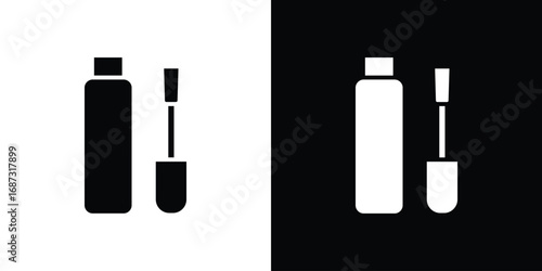 Concealer icons set. Black and white silhouette collection