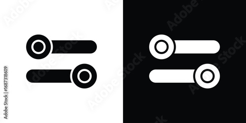 Boolean icons set. Black and white silhouette collection
