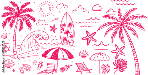 vector illustration of a beach
