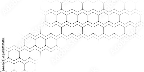 Abstract white hexagon geometric pattern background. Futuristic digital high-technology banner
