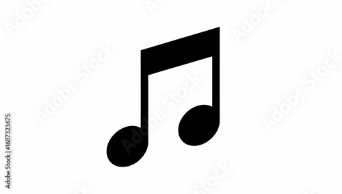 Eighth note musical symbol vector illustration icon design