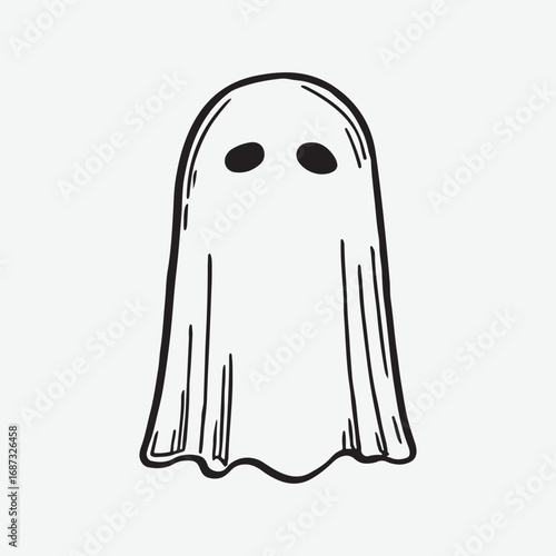 Ghost Sign Isolated Vintage Set Graphic, Ghost Drawing Element Icon Symbol Silhouette Design