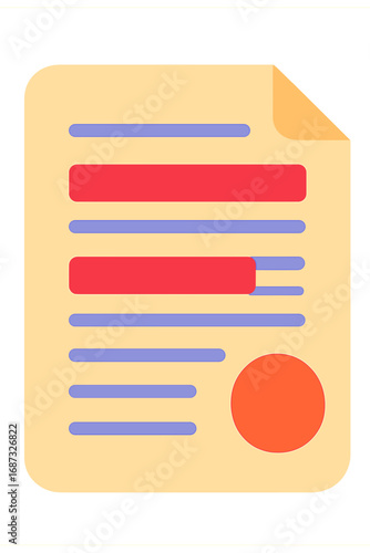Abstract document with colorful elements and structured layout Redacted file