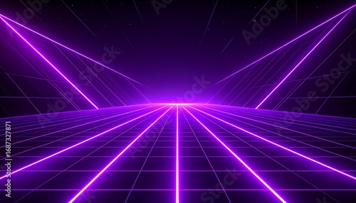 Wallpaper Mural Neon purple grid pathway Torontodigital.ca