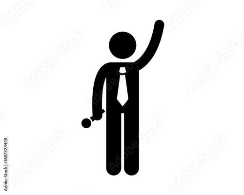 Businessman Presenting Icon of a Speaker at a Conference or Meeting