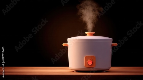 Wallpaper Mural Electric Rice Cooker with Steam Releasing in Low Light Setting Torontodigital.ca