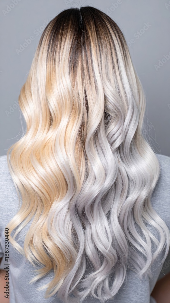 Naklejka premium Blonde and Silver Ombre Hair