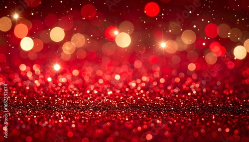 Festive red and gold bokeh background