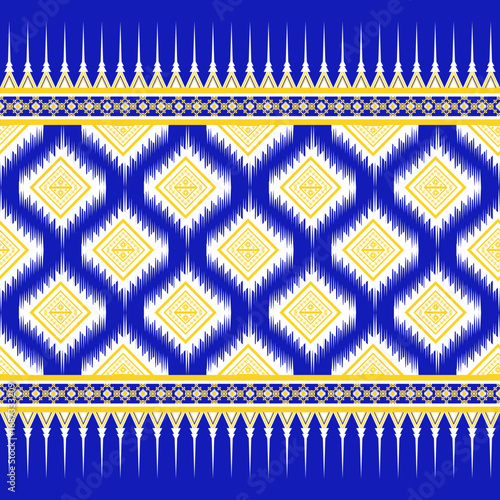 Geometric ethnic pattern seamless background texture, tribal fabric decoration, native style art print graphic design element, carpet wallpaper clothing wrapping batik fabric embroidery style vector 