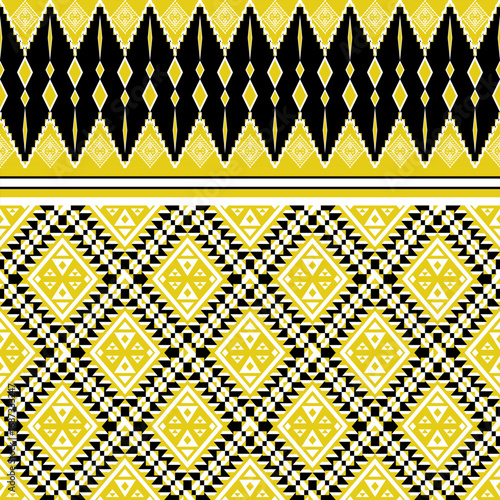 Geometric ethnic pattern seamless background texture, tribal fabric decoration, native style art print graphic design element, carpet wallpaper clothing wrapping batik fabric embroidery style vector 