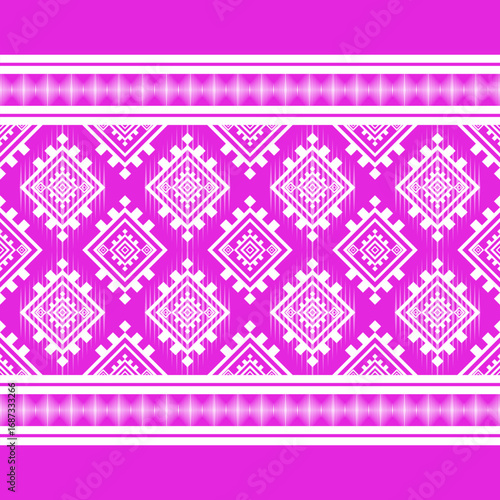Geometric ethnic pattern seamless background texture, tribal fabric decoration, native style art print graphic design element, carpet wallpaper clothing wrapping batik fabric embroidery style vector 