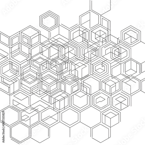 Abstract geometric pattern line art complex arrangement science technology connection high quality professional